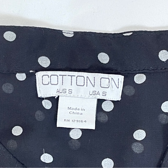 Women's Polka Dot Sheer Blouse Size Small black/white By Cotton On 3/4 Sleeve - Picture 15 of 15